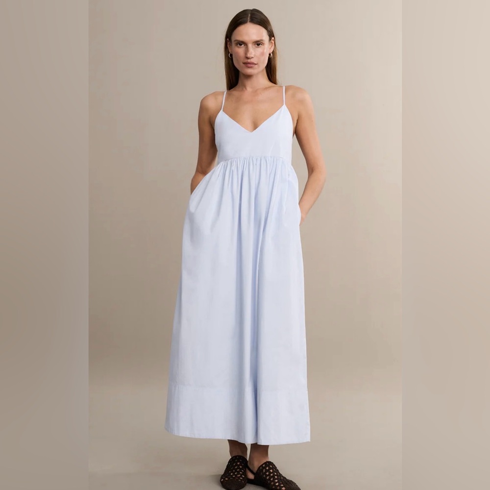 Jenni Kayne Light Blue Spaghetti-Strap Maxi Dress